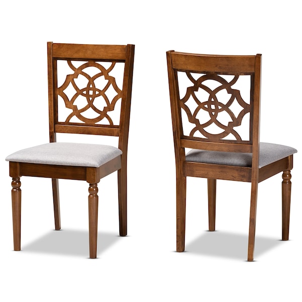 Baxton Studio Renaud Modern and Contemporary Grey Fabric and Walnut Brown Finished Wood 2-Piece Dining Chair Set 176-10543-Zoro - main